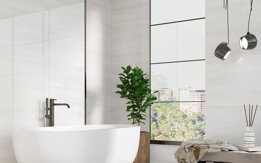 Laos Blanco tile - room shot 2