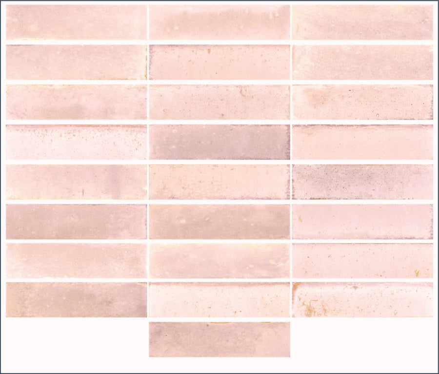 Asha Rosa Brick Effect Tiles 75x300m