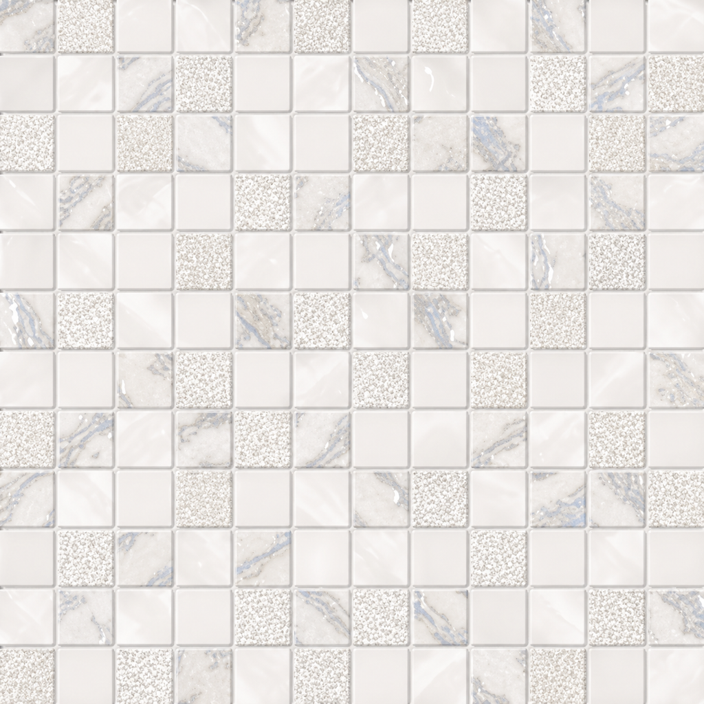 Four Seasons Snow Mosaic White Tiles 300x300mm