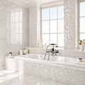 Four Seasons Snow Mosaic White Tiles 300x300mm
