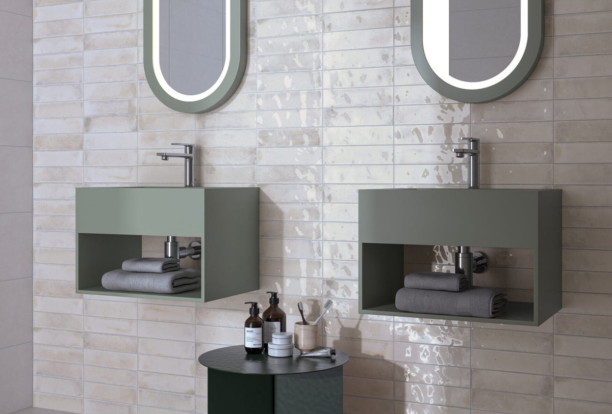 Jazba White tile - room shot 2