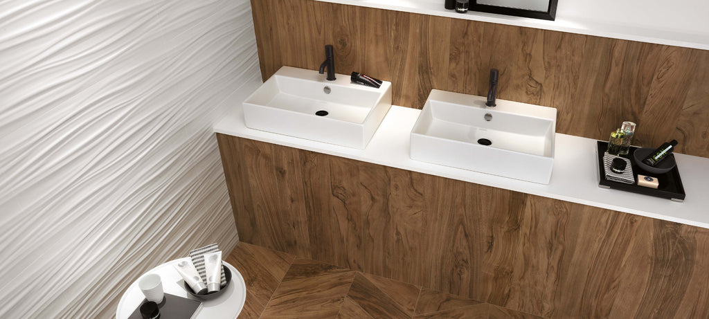 3D Wall Design – White tile - room shot 10