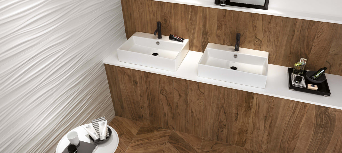 3D Wall Design – White tile - room shot 10