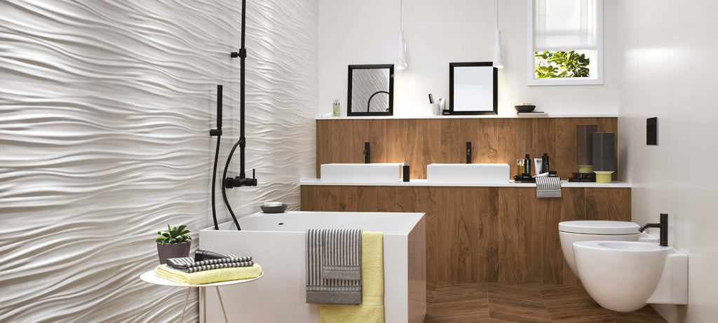 3D Wall Design – White tile - room shot 11