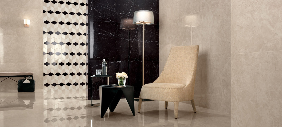 Marvel Nero Marquina tile - room shot 5