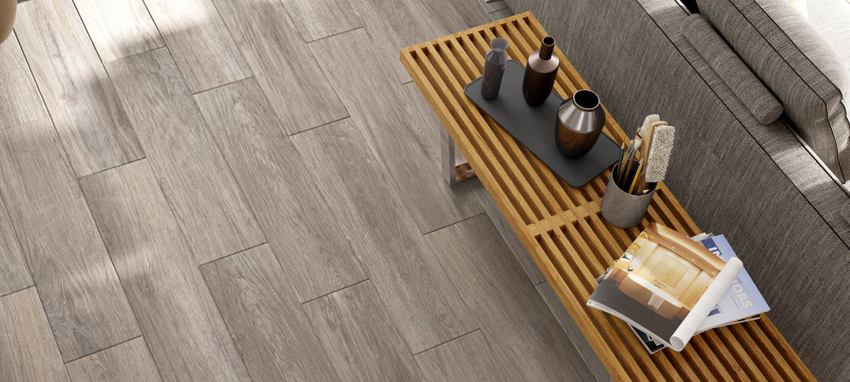 Landes Gris (Grey) tile - room shot 3