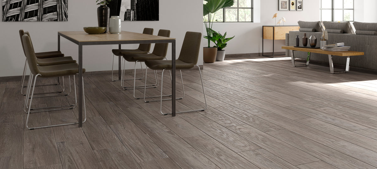 Landes Gris (Grey) tile - room shot 2