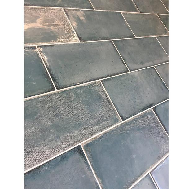 Essenza Ombretta Green Ceramic Brick Tiles
