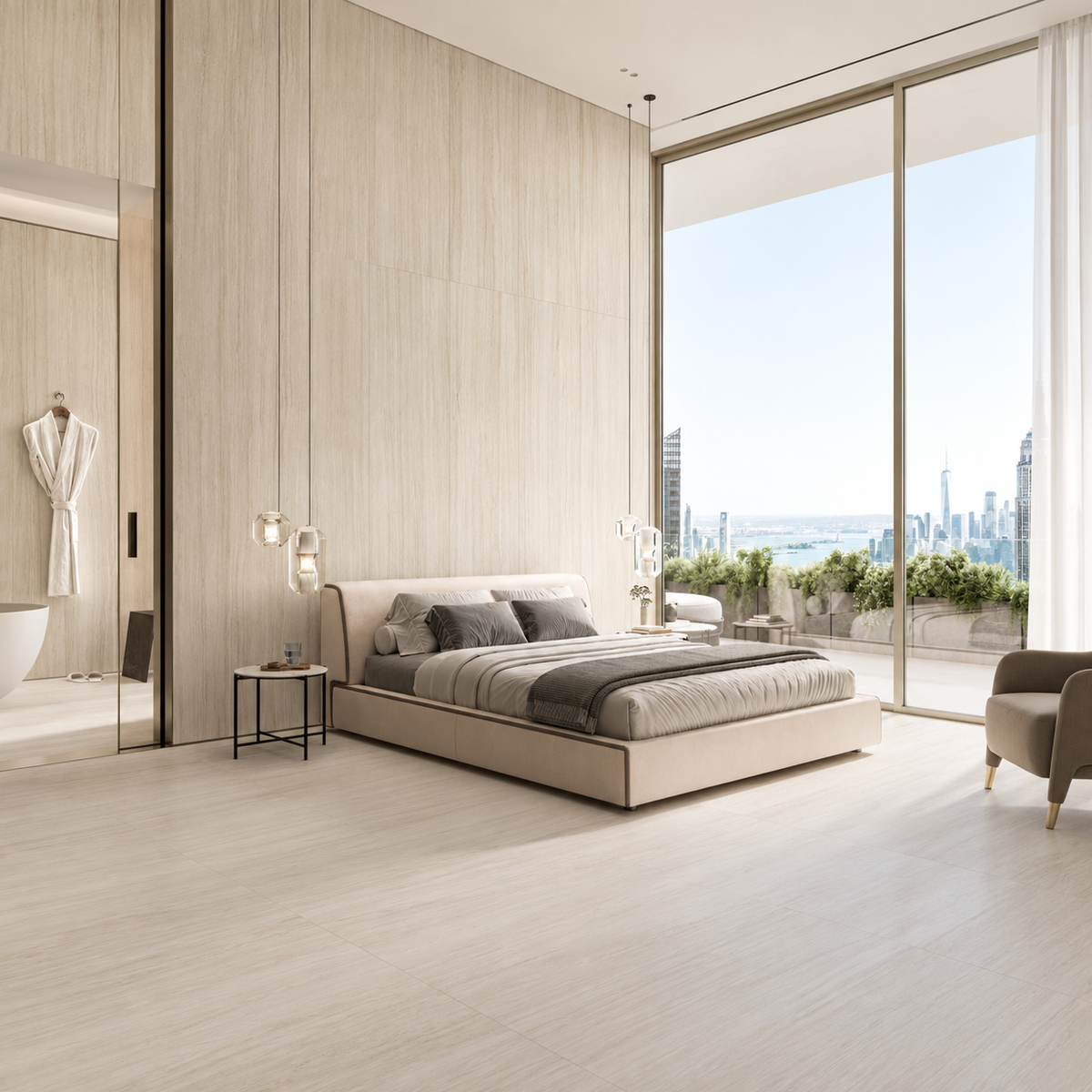 Marvel T Stone Veil Travertine Effect Porcelain Tiles 1200x2780mm