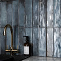 Sassuolo Blue Gloss Brick Effect Tiles 300x600mm