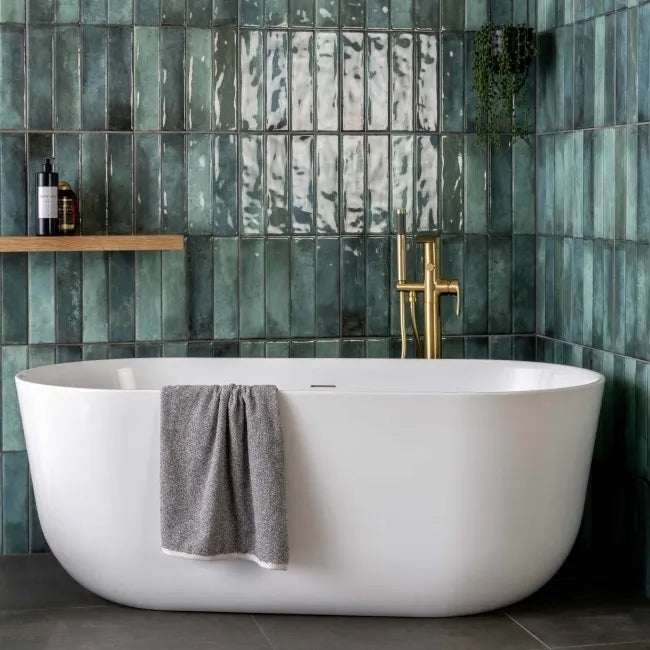 Sassuolo Green Gloss Brick Effect Tiles 300x600mm