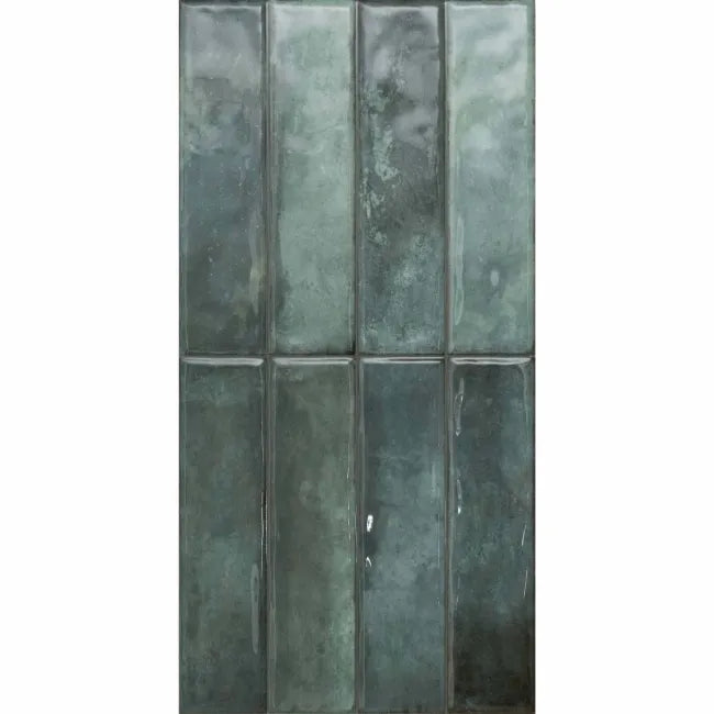 Sassuolo Green Gloss Brick Effect Tiles 300x600mm