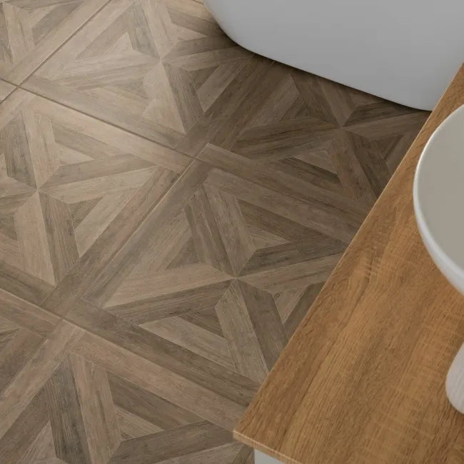 Royal Oak Brown Wood Effect Tiles 600x600mm